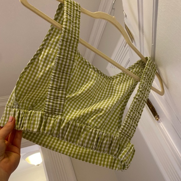 Light Green Gingham Top, Size XS, Like New, - Picture 11 of 12